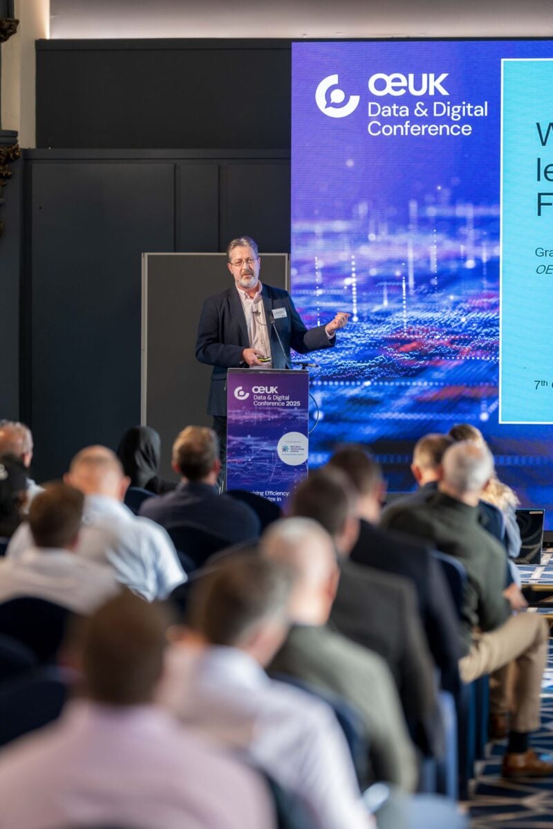 Graeme Booth at OEUK Data and digital conference exploring digital energy and data driven systems for offshore energy